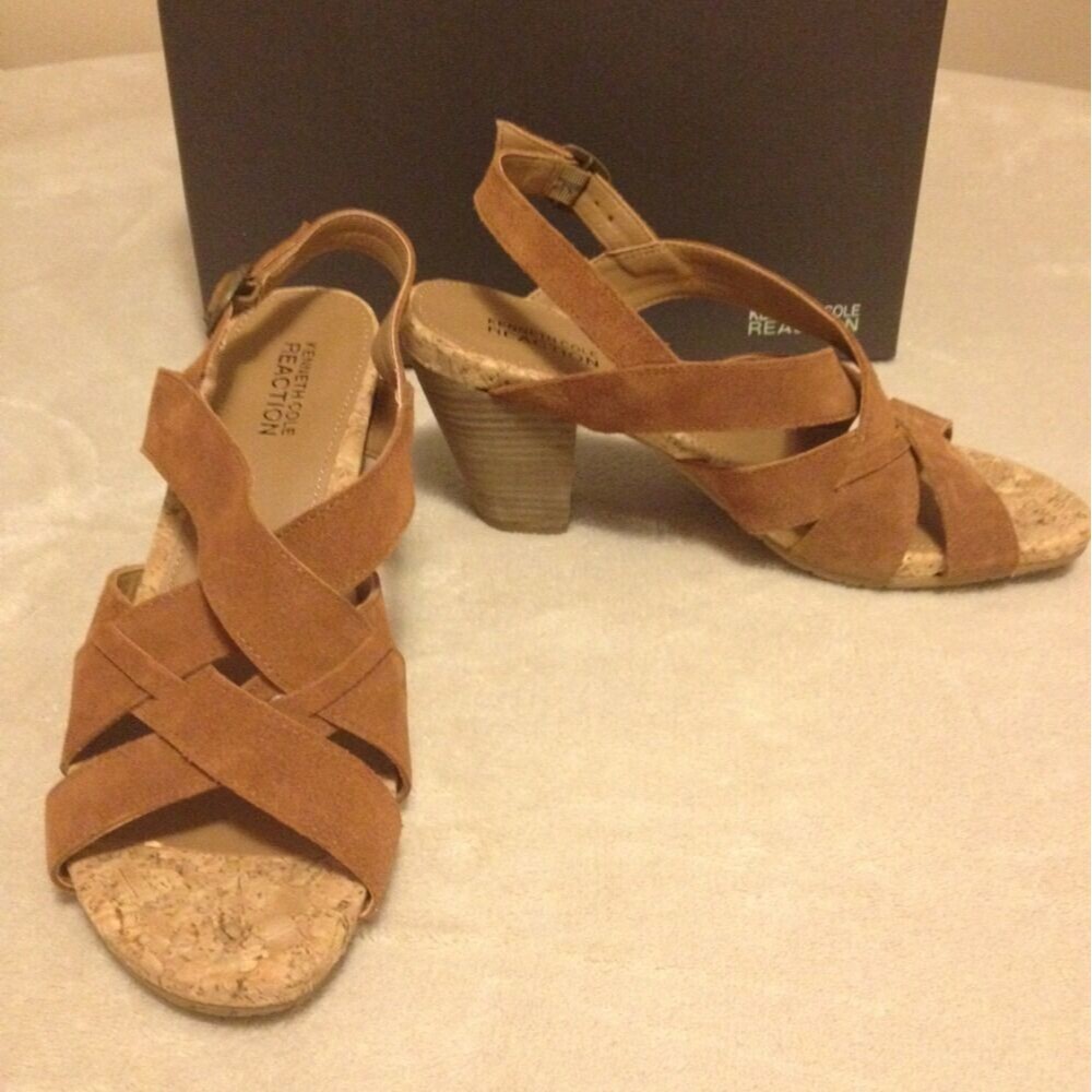 Kenneth Cole Women's Shoes City Scene Brown Suede Chunky Heels Size 8 NWB $99 - Picture 2 of 6